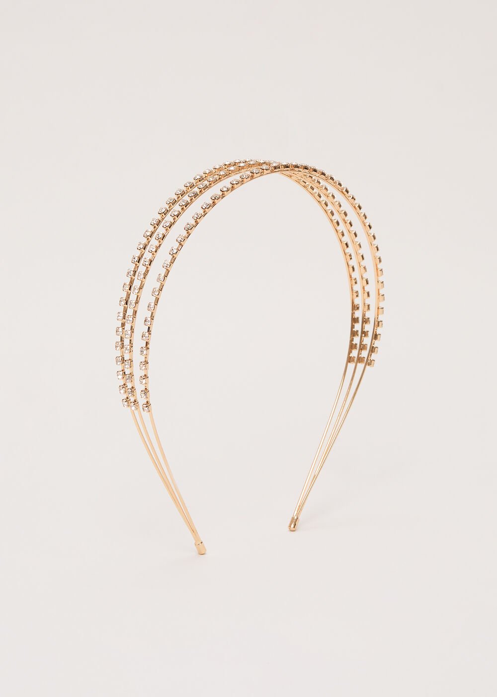 Metal Stone Headband Gold