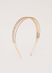 Metal Stone Headband Gold