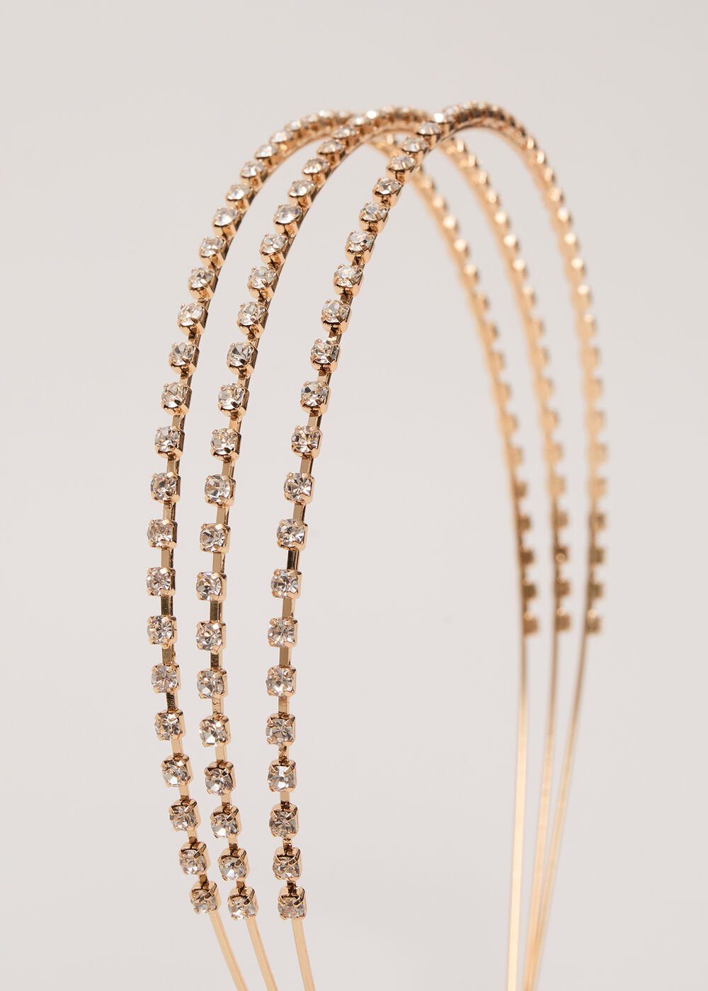Metal Stone Headband Gold