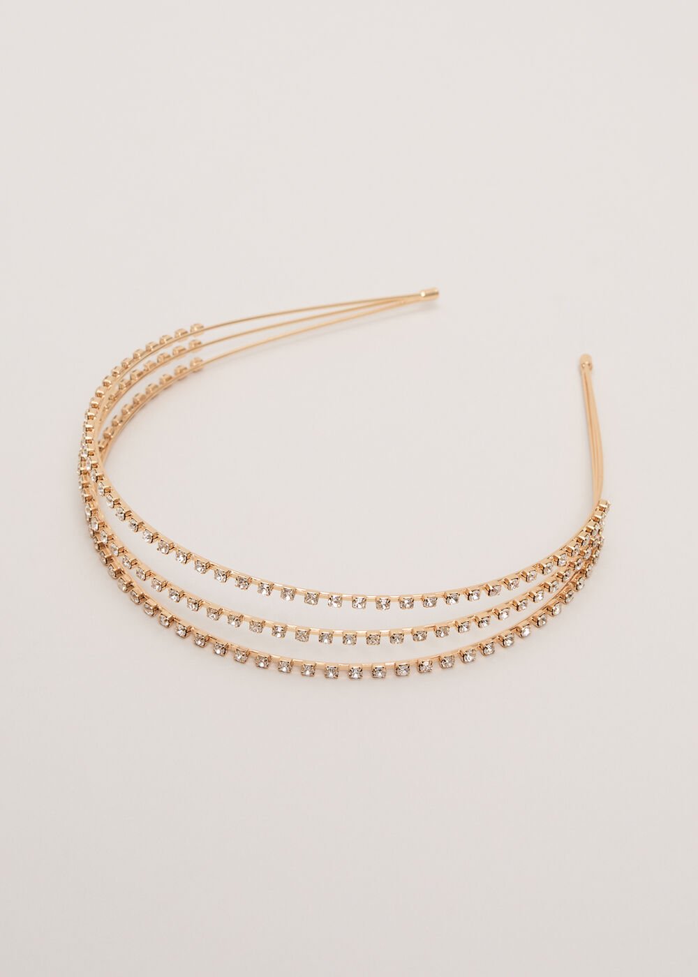 Metal Stone Headband Gold