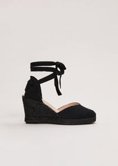 Canvas Wedge Espadrille Black