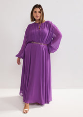 Amal Pleated Dress Purple