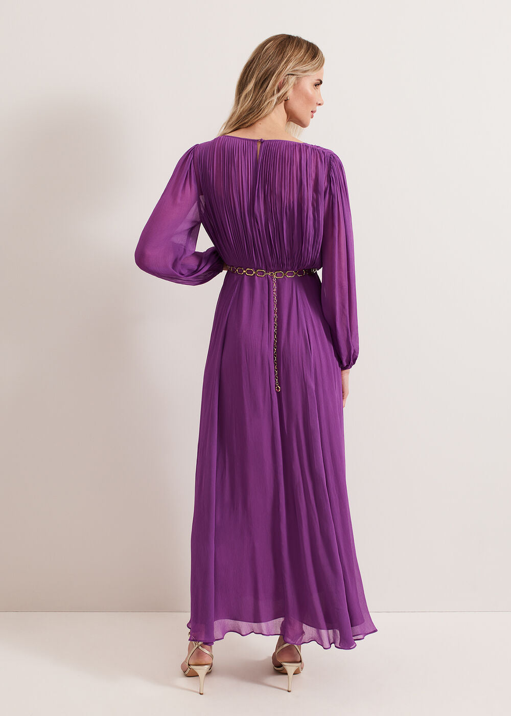 Amal Pleated Dress Purple