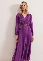 Amal Pleated Dress Purple