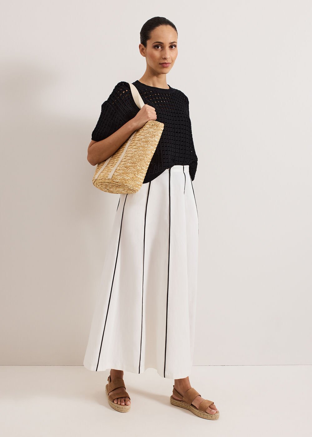 Rhoden Linen Skirt White