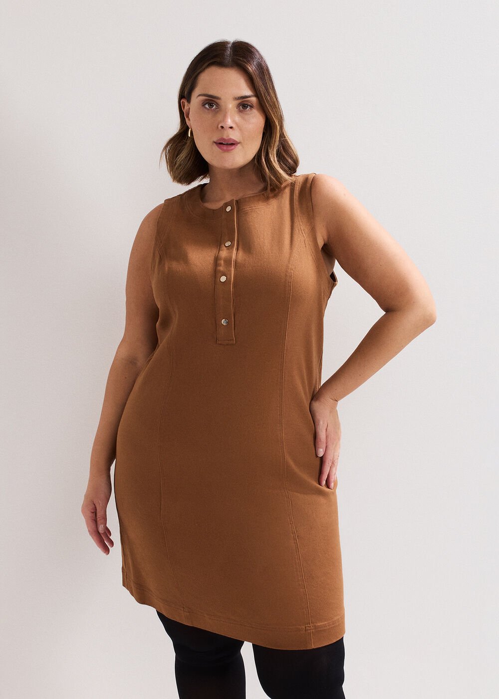 Janah Denim Dress Brown