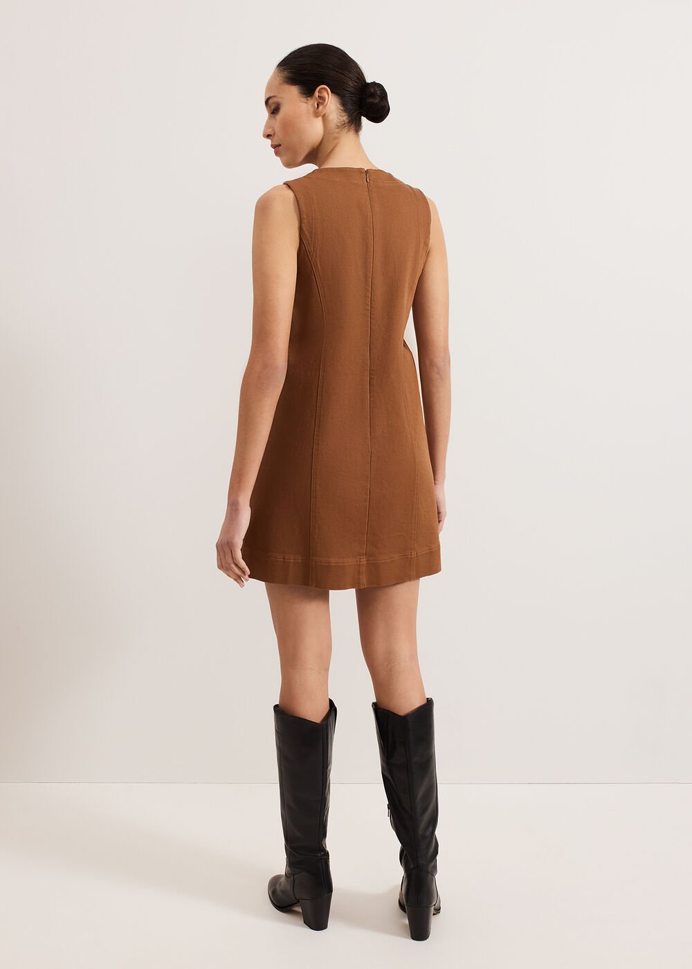 Janah Denim Dress Brown
