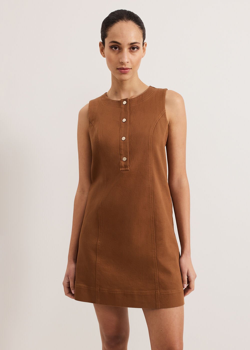 Janah Denim Dress Brown