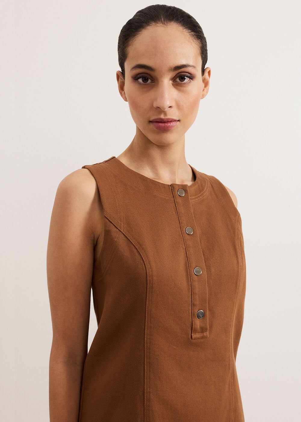 Janah Denim Dress Brown
