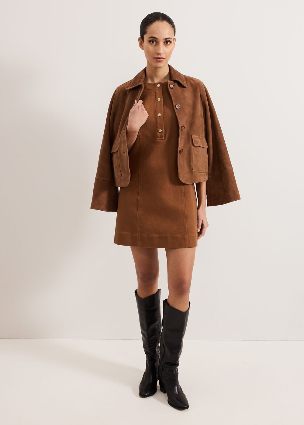 Janah Denim Dress Brown