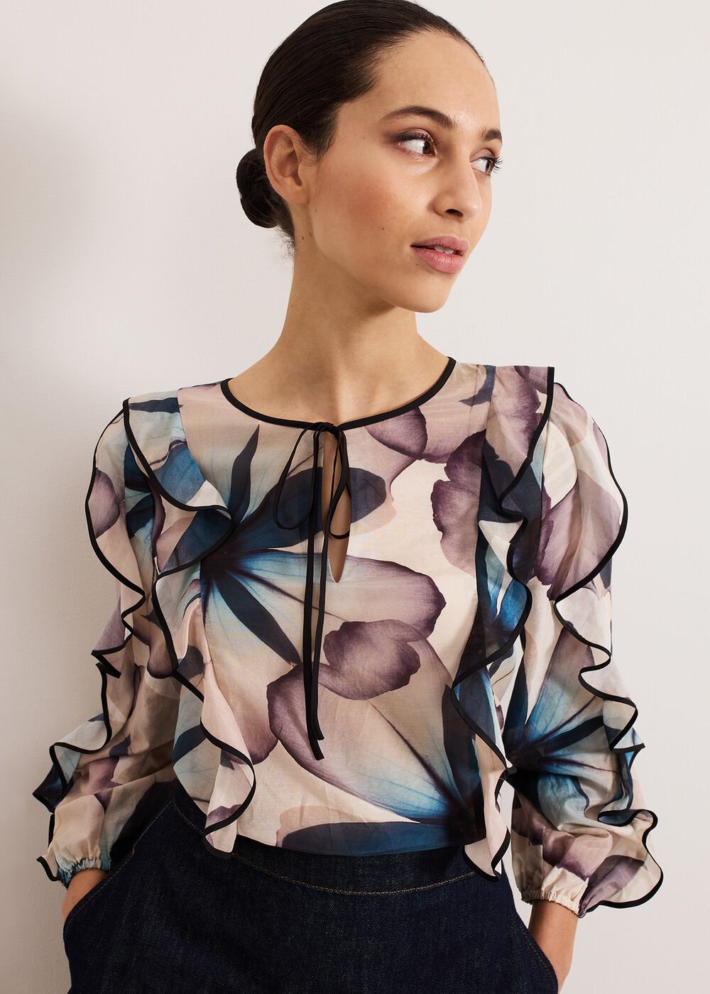 Cosmos Silk Blouse Multi-Coloured