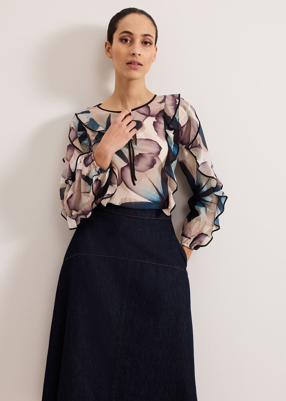Cosmos Silk Blouse Multi-Coloured