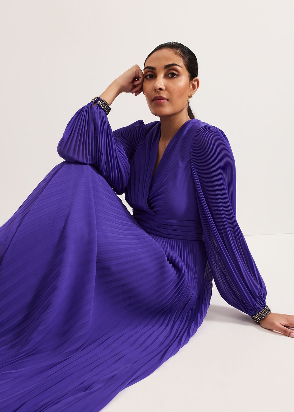 Petite Beaded Dress Purple