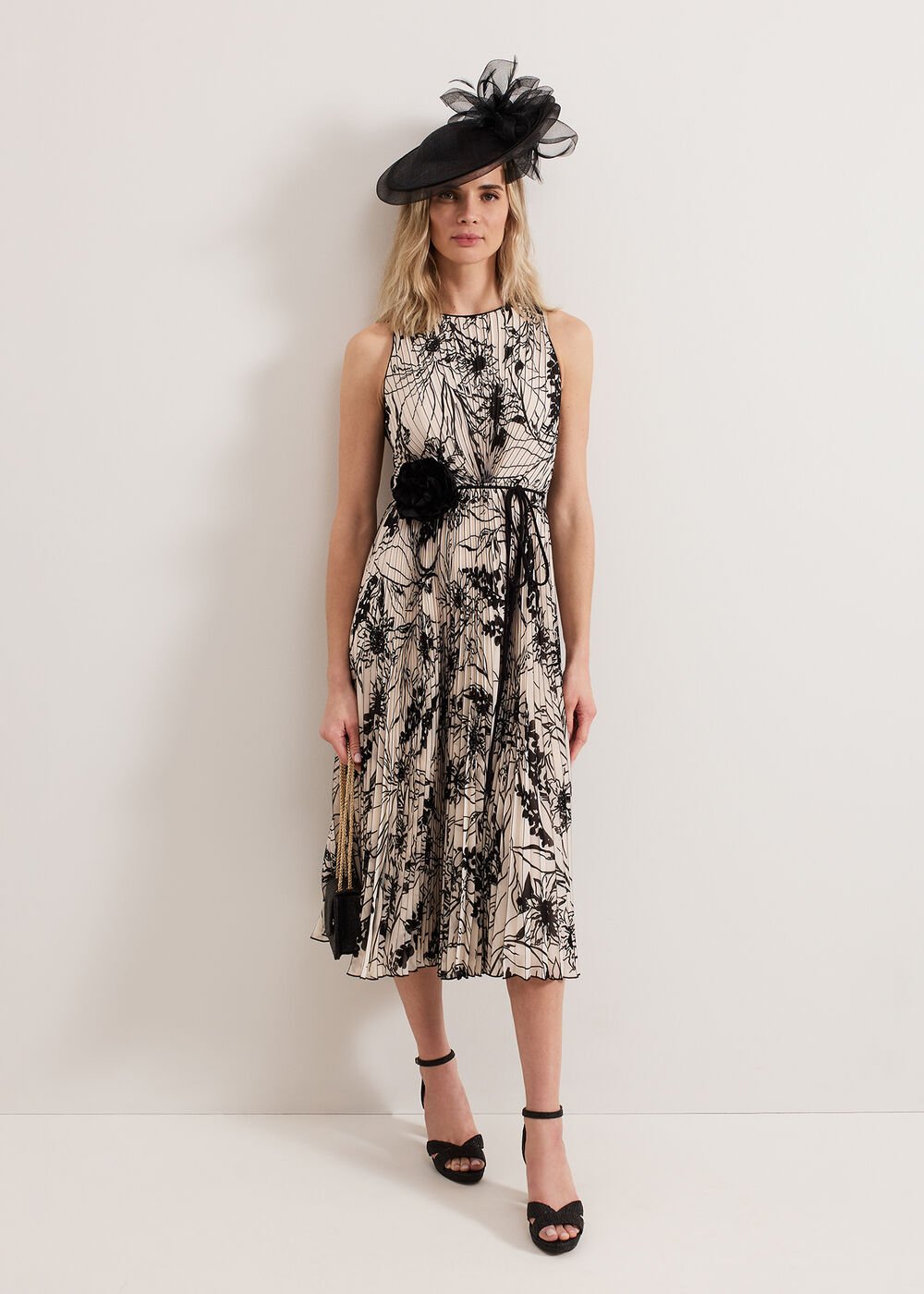 Sandra Printed Dress Black/Ivory