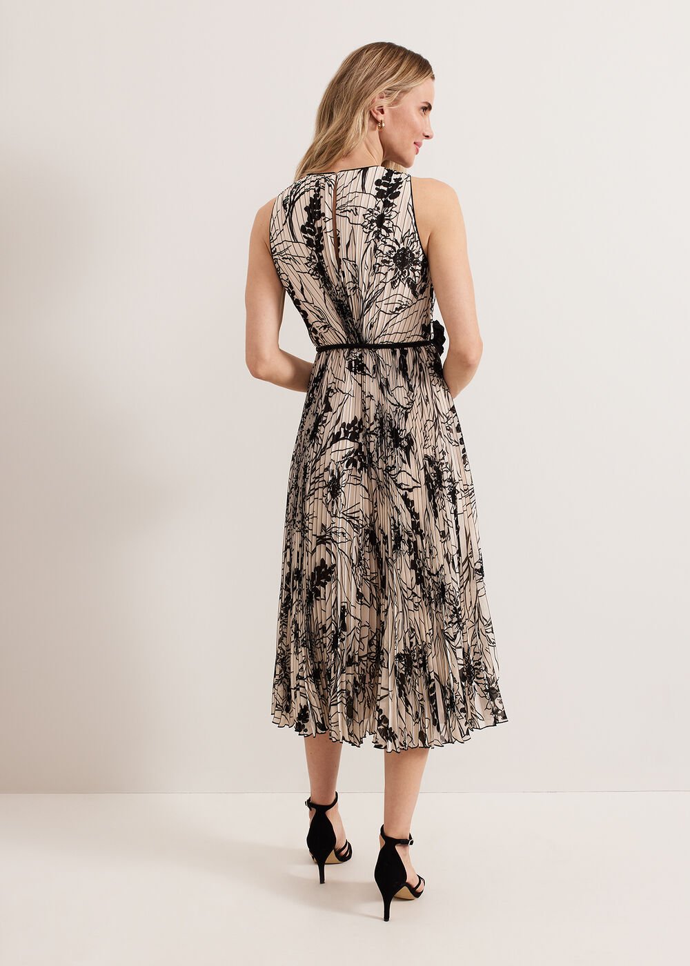 Sandra Printed Dress Black/Ivory