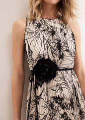 Sandra Printed Dress Black/Ivory
