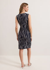 Josey Pearl Dress Navy/Ivory