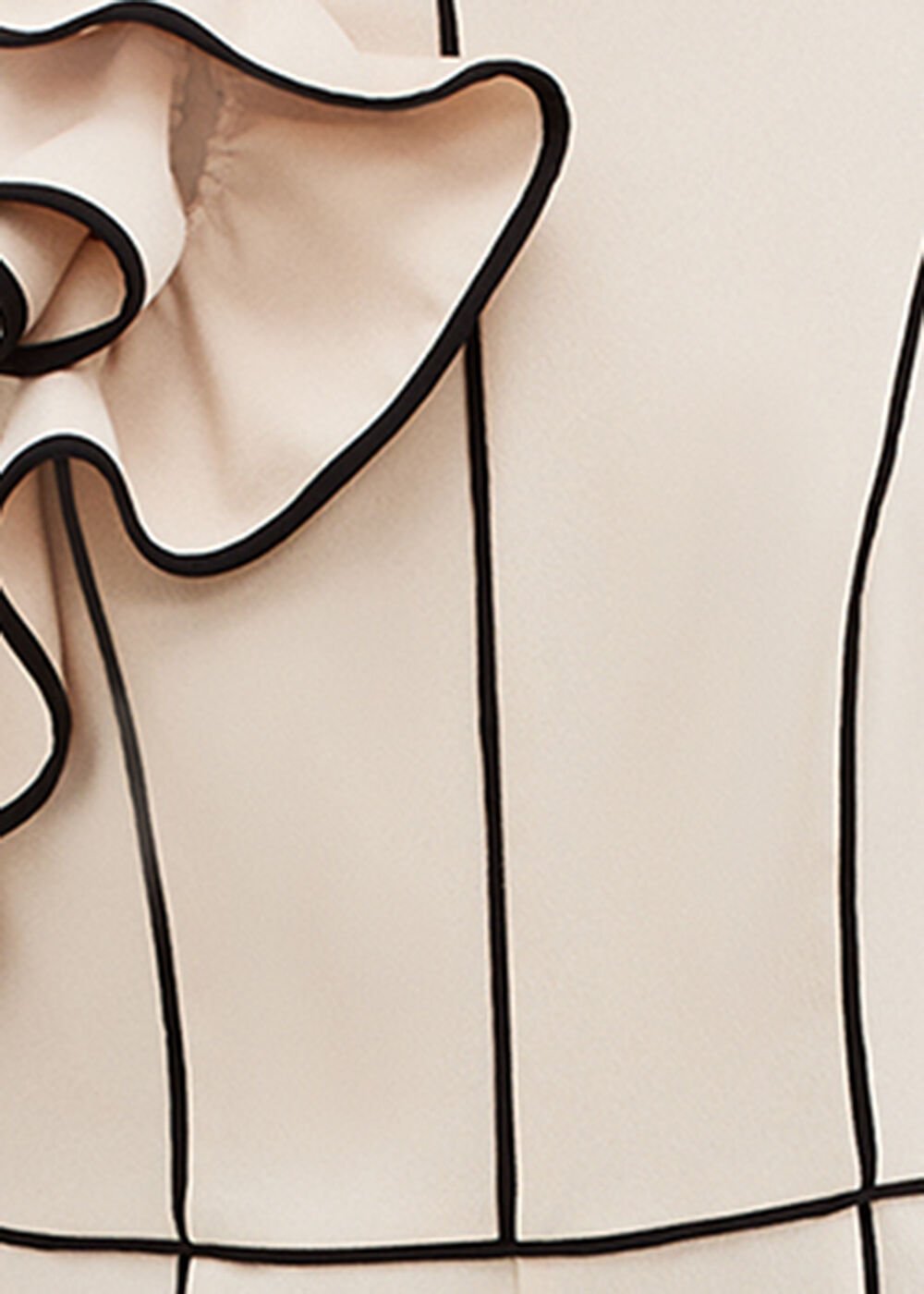 Lucille Ruffle Wide Leg Jumpsuit Black/Ivory