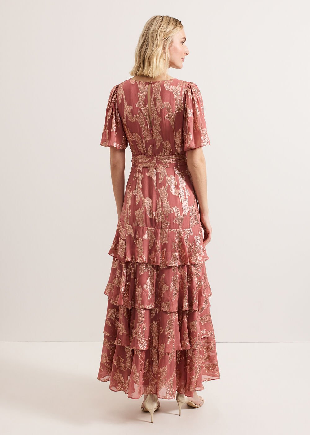 Elanie Shimmer Dress Pale Pink