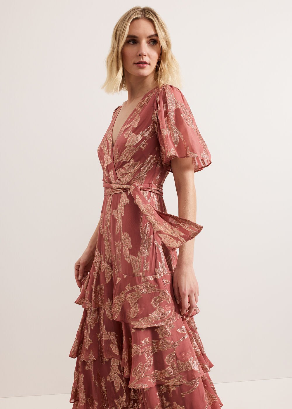 Elanie Shimmer Dress Pale Pink
