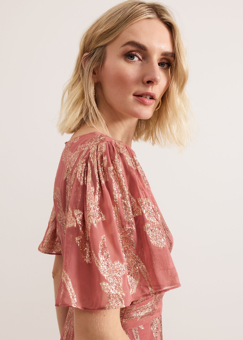 Elanie Shimmer Dress Pale Pink