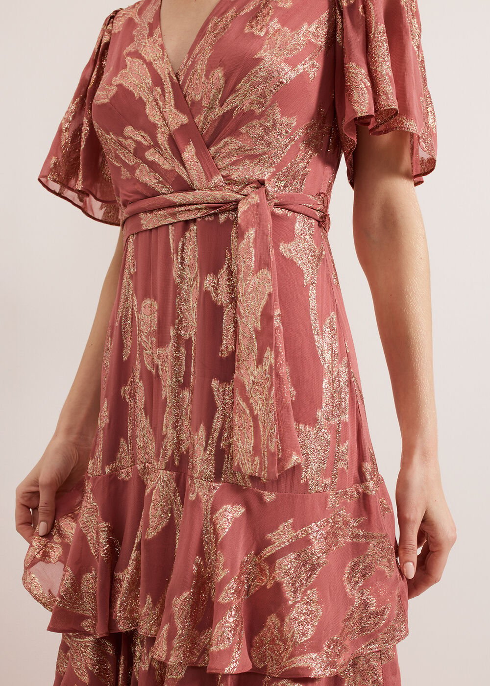 Elanie Shimmer Dress Pale Pink