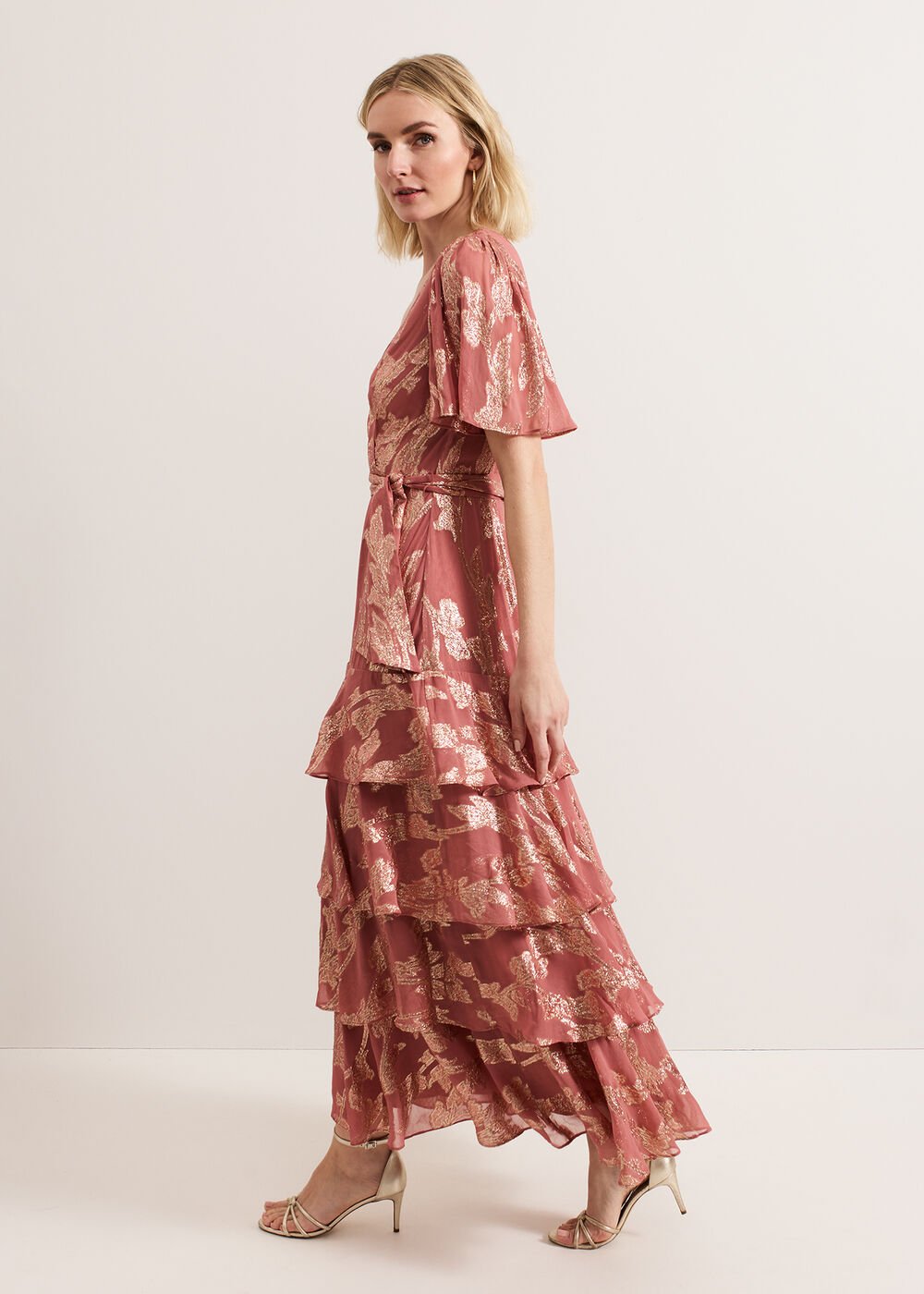 Elanie Shimmer Dress Pale Pink