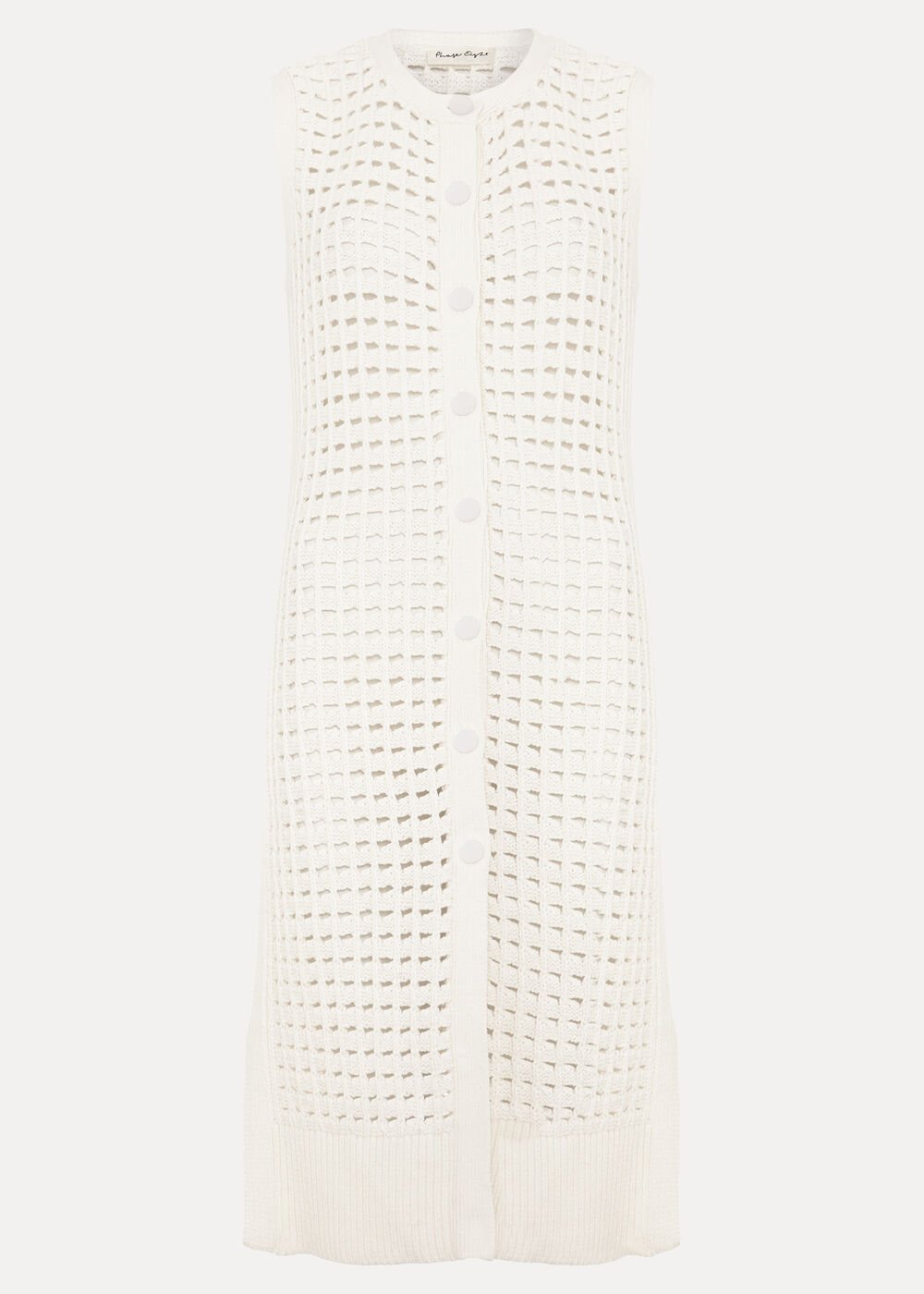 Polly Crochet Cardi Ivory