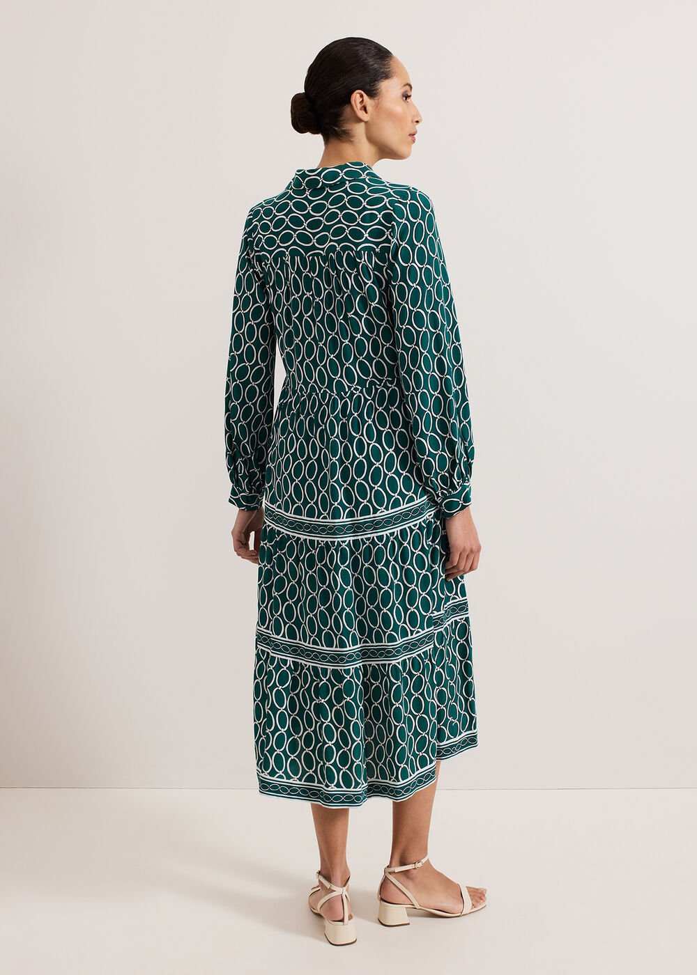 Tiered Midi Dress Green