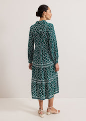 Tiered Midi Dress Green