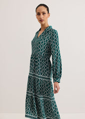 Tiered Midi Dress Green