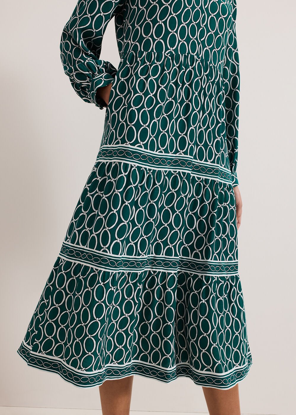 Tiered Midi Dress Green