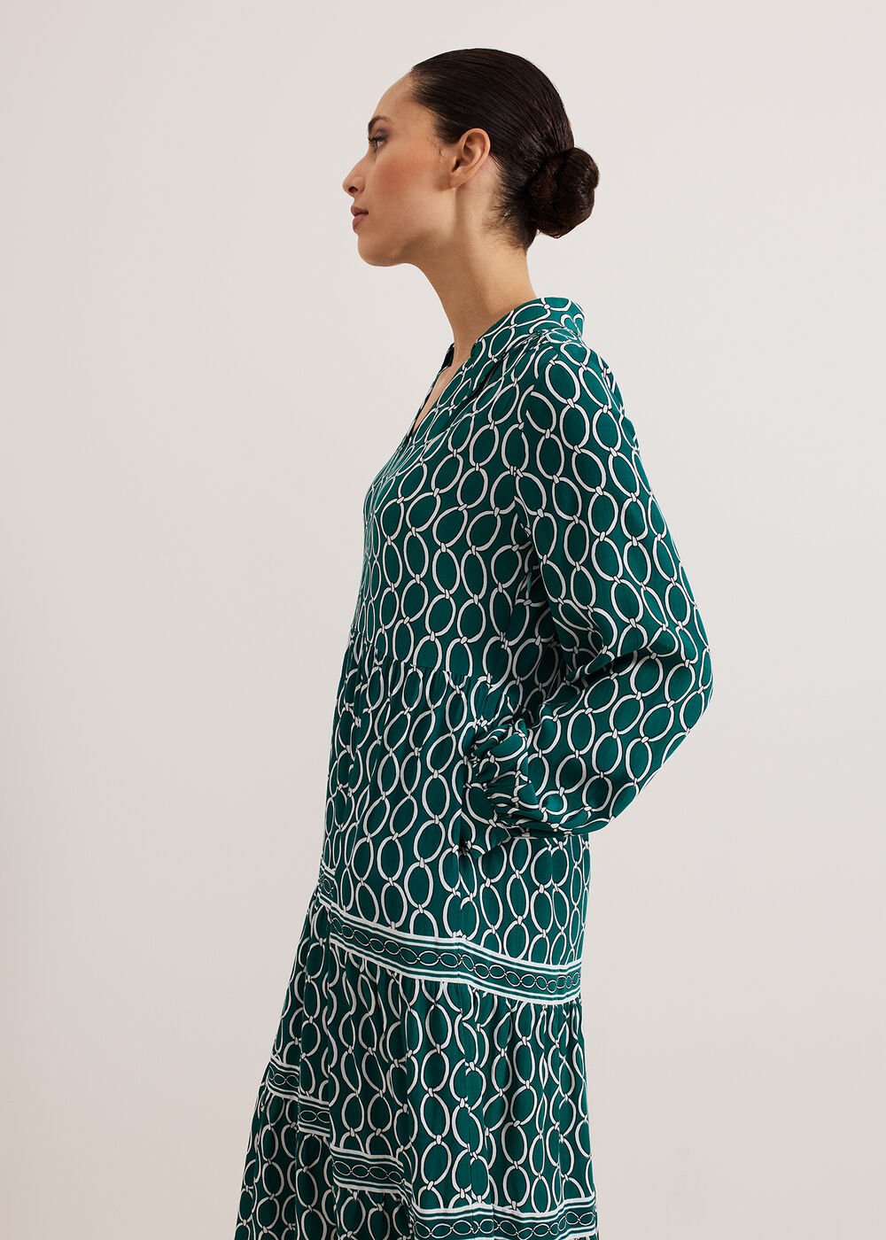 Tiered Midi Dress Green