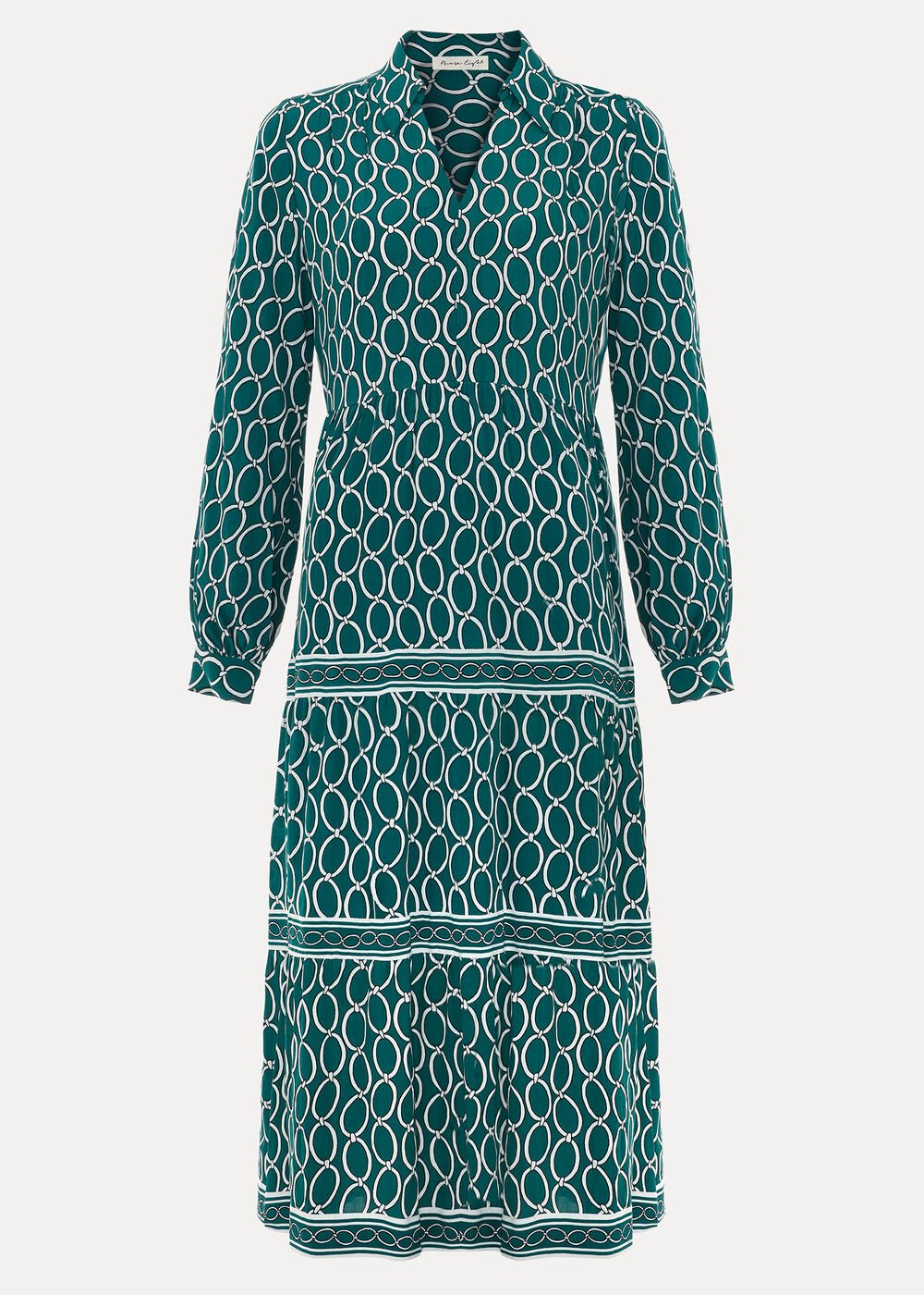 Tiered Midi Dress Green