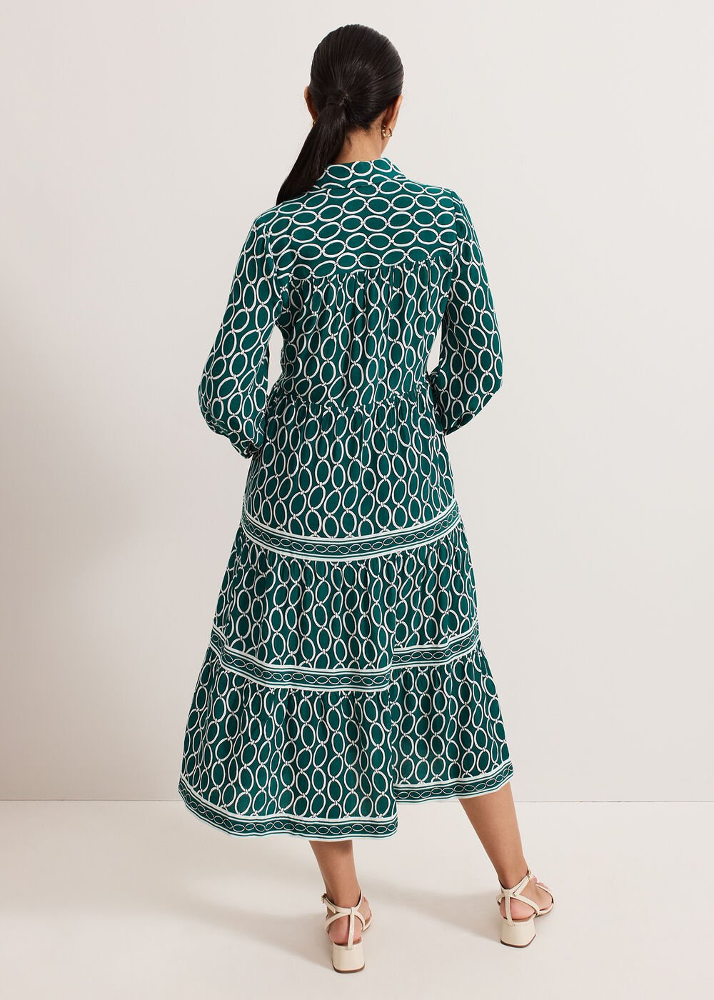 Petite Tiered Dress Green