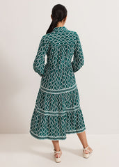 Petite Tiered Dress Green