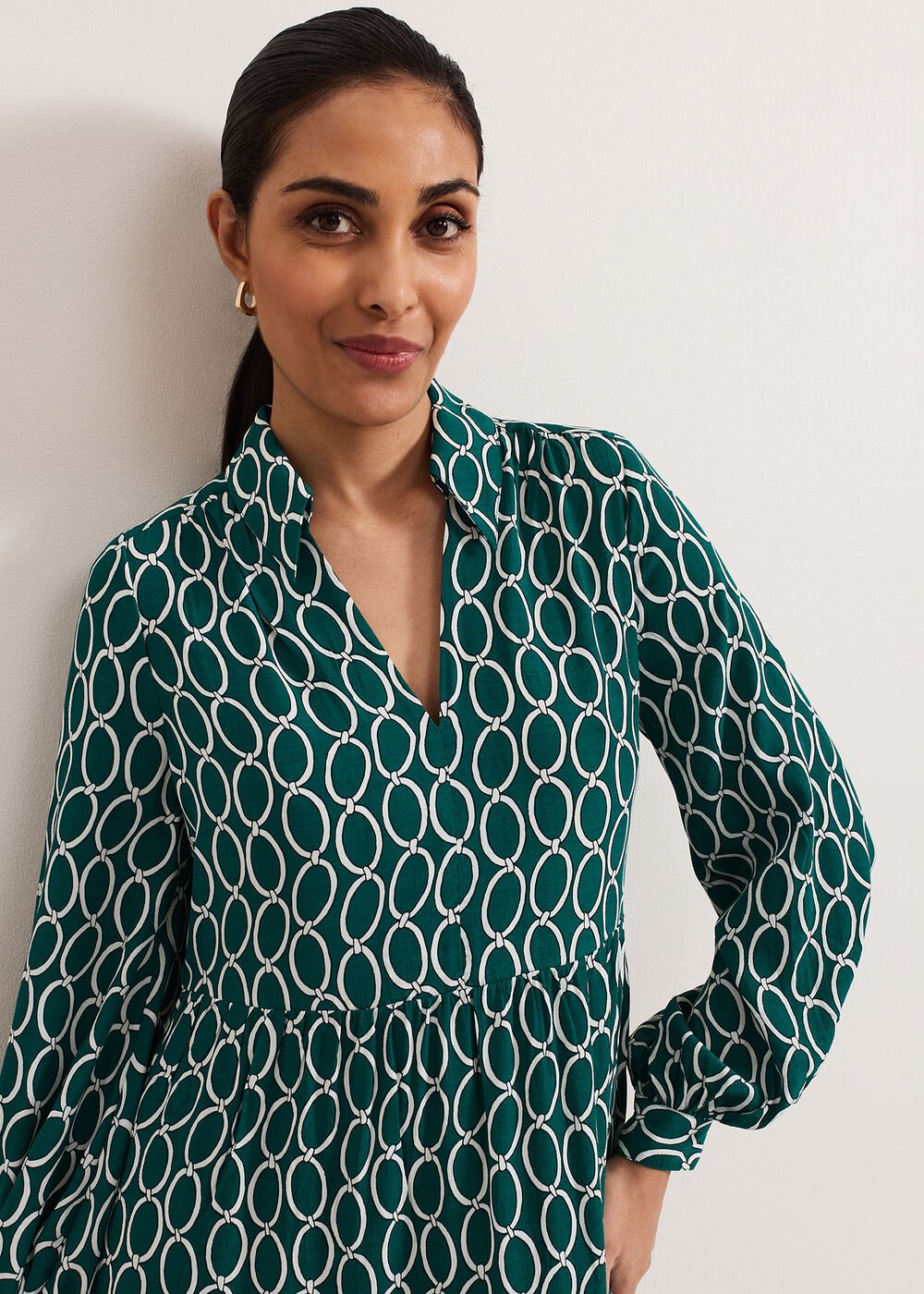 Petite Tiered Dress Green