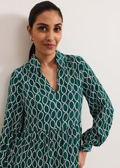 Petite Tiered Dress Green