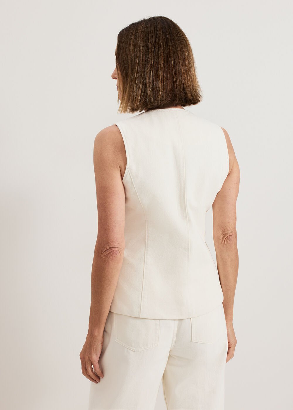 Sophia Denim Waistcoat Ivory