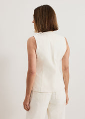 Sophia Denim Waistcoat Ivory