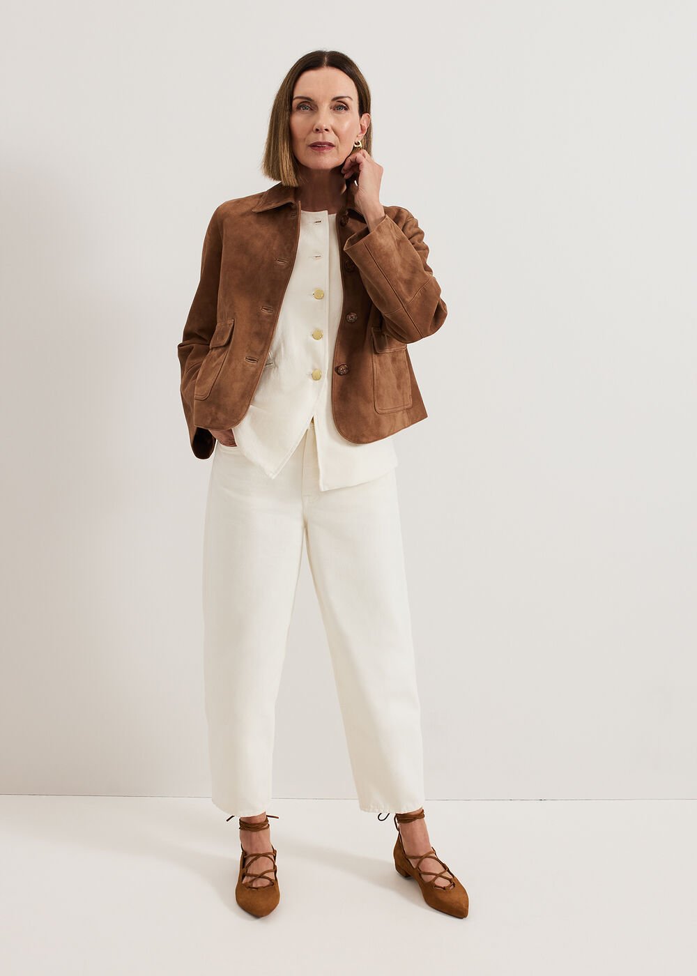 Sophia Denim Waistcoat Ivory