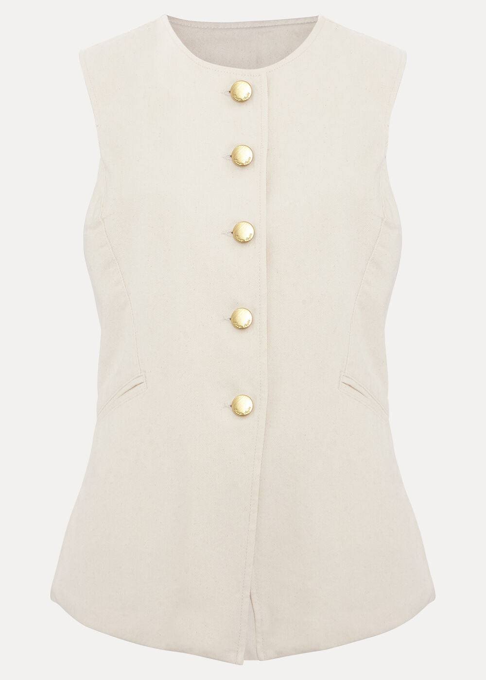 Sophia Denim Waistcoat Ivory