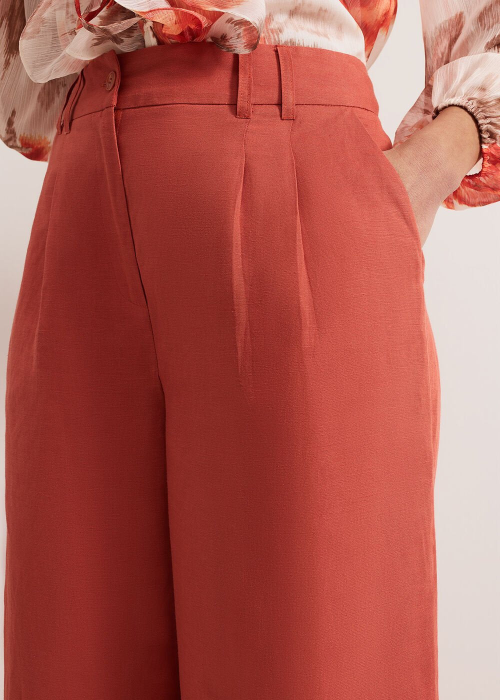 Lottie Linen Trouser Brown
