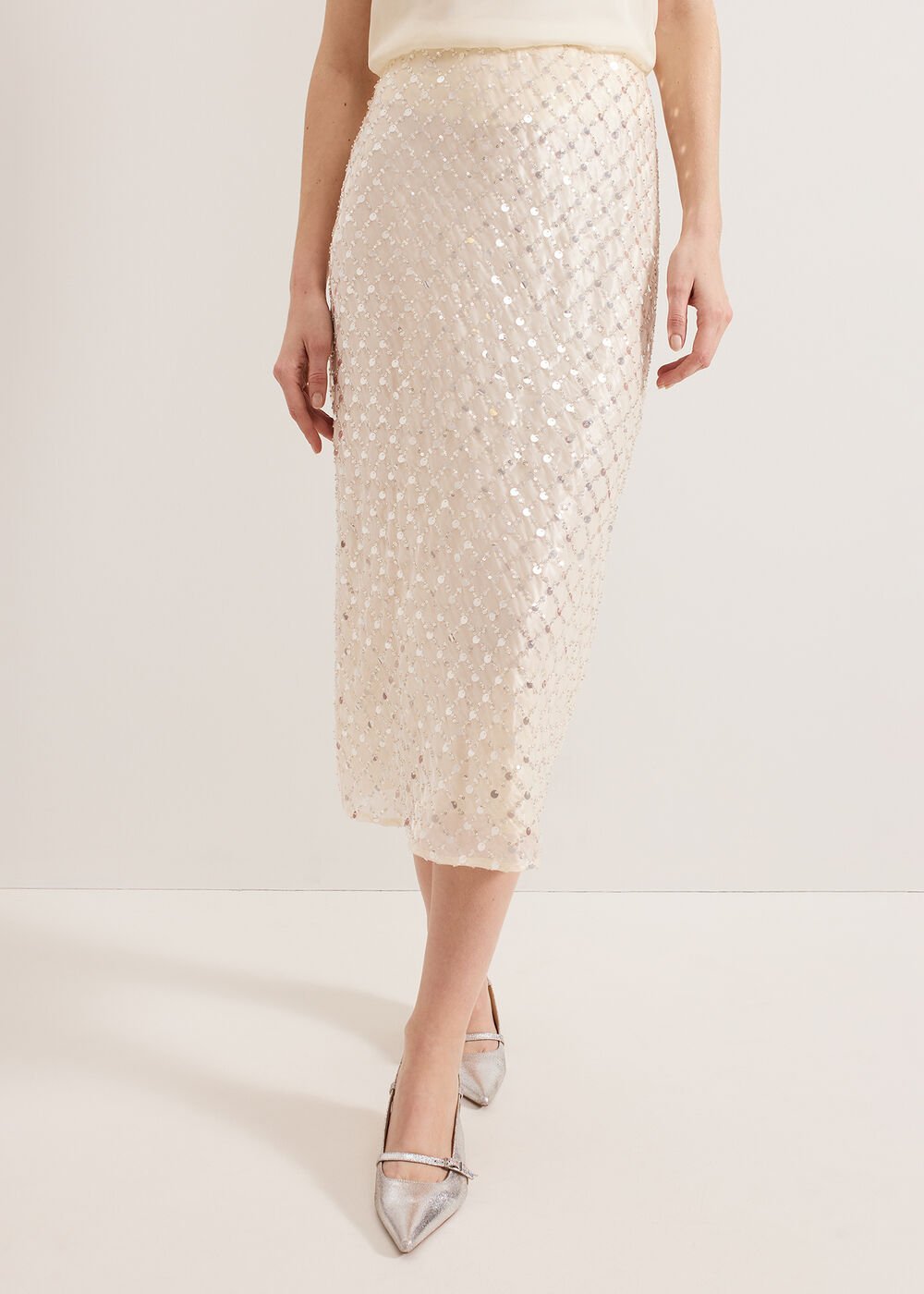 Alma Pencil Skirt Neutral