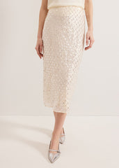 Alma Pencil Skirt Neutral