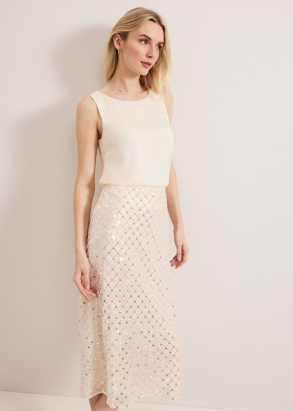 Alma Pencil Skirt Neutral