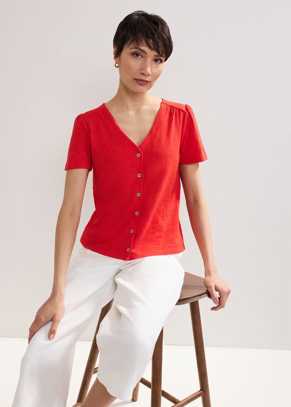Lorenna Jersey Top Red