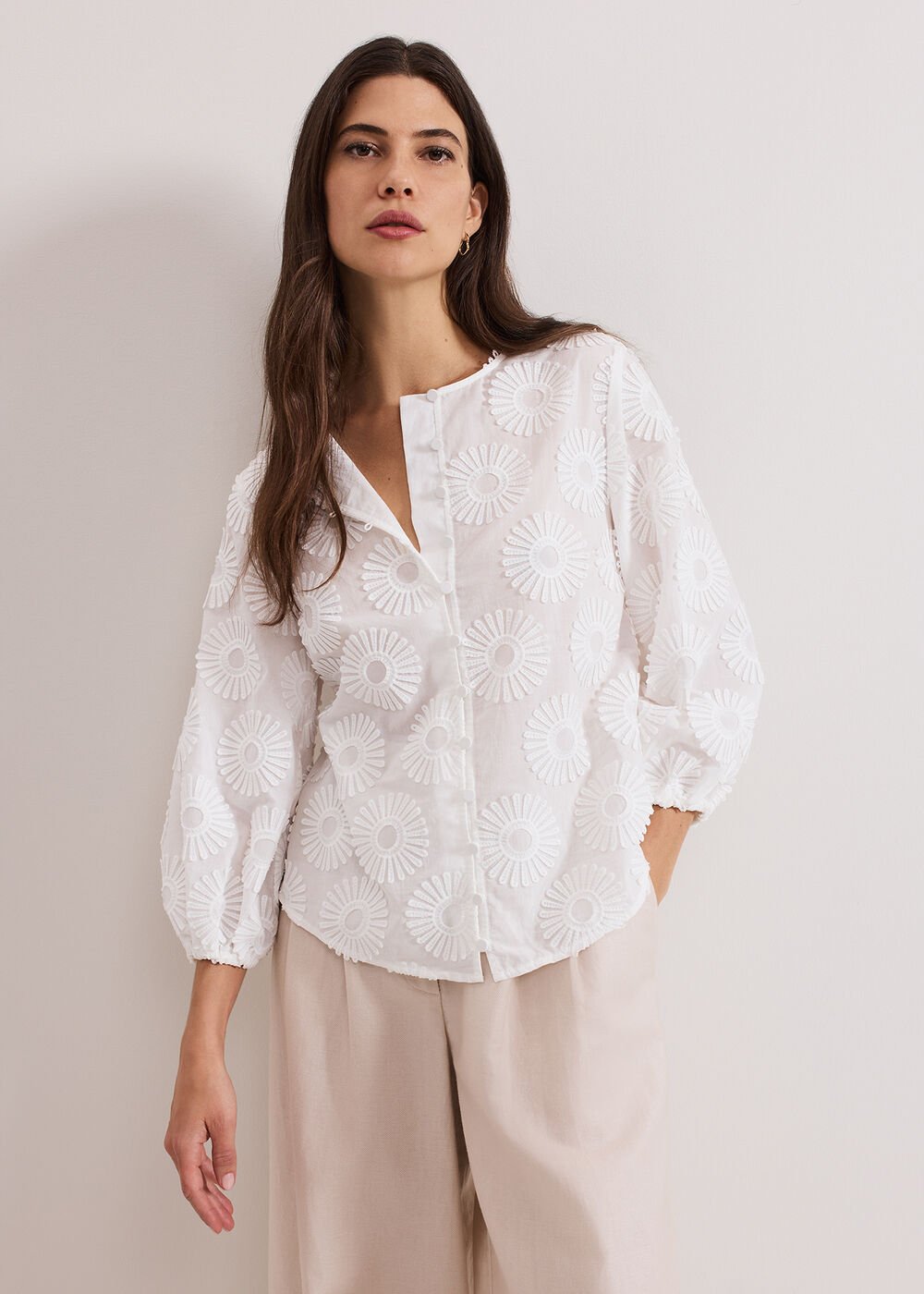 Daisy Poplin Blouse Ivory