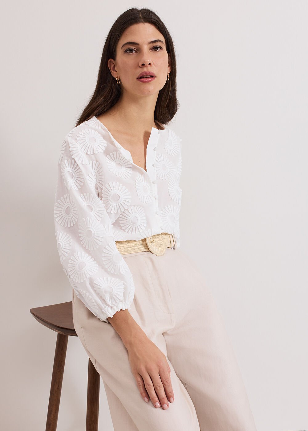 Daisy Poplin Blouse Ivory