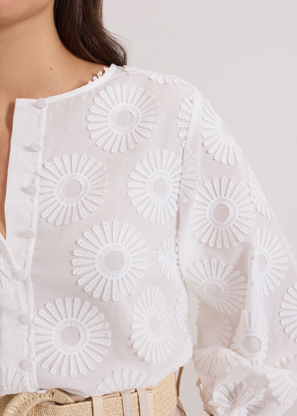Daisy Poplin Blouse Ivory